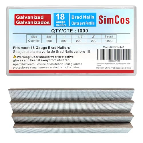 SimCos 18 Gauge Brown T-Head Brad Nails Galvanized 18 GA