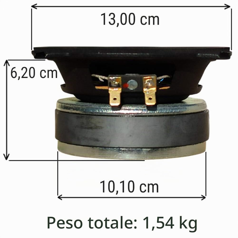 1 WOOFER CIARE CM133 CM 133 altoparlante da 13,00 cm 130 mm 5" da 80 watt rms e 200 watt max con impedenza 4 ohm sensibilità 90 db per auto, 1 pezzo + 5 sticker omaggio