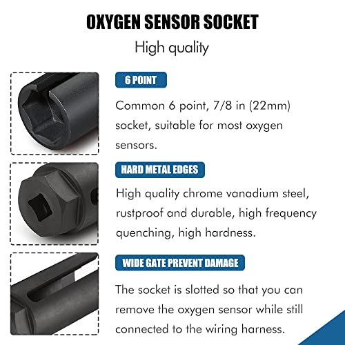 image for KEDAKEJI Oxygen Sensor Socket with Side Wire Cutout 3/8-Inch Drive by 