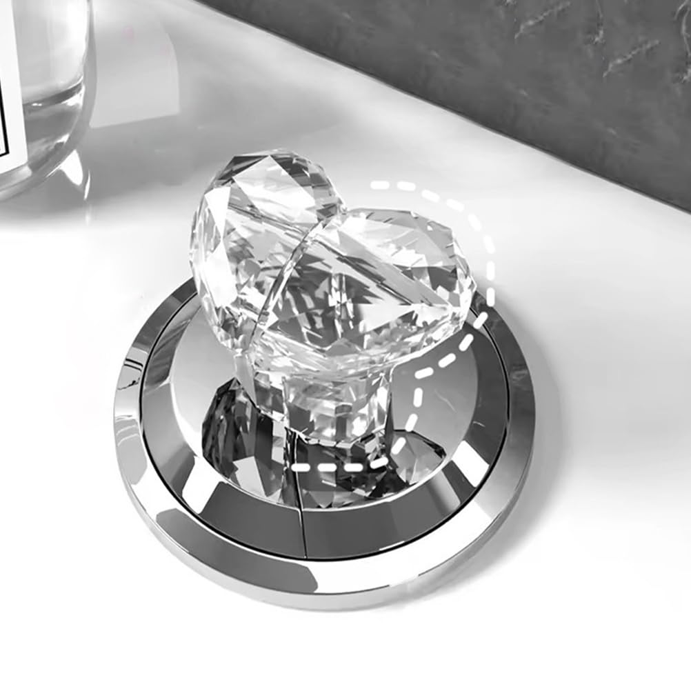 Veemoon Love Heart Shaped Toilet Tank Button Acrylic Toilet Tank Button Press Accessories Flush Push Flush Replacement Clear - Image 4