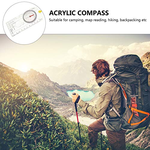 NUOBESTY 3 peças de bússola de mira, bússola, trilha, mapa de sobrevivência, bússola, caça, pesca, b
