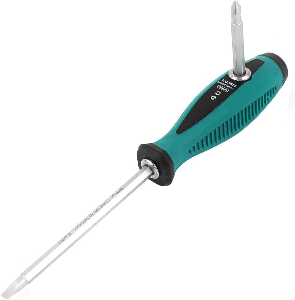 uxcell 2-in-1 Set Bit 2 Way Slotted Phillips Screwdriver with Handle, 6mm