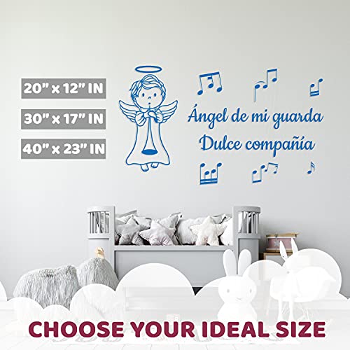 Angel de mi guarda vinilo decorativo pared para bebé miniatura 4