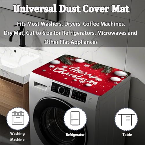 Image of Washer Dryer Top Cover Mat, Non-Slip Laundry Room Decor, Laundry Room Kitchen Appliance Decor Protector Size 23.6x19.7in
