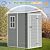 Greesum 5x4FT Plastic Outdoor Storage Shed, Resin Shed with Floor and Window, Tool Sheds with Lockable Door and Vent, for Garden, Garage, Lawn, Backyard, Light Gray