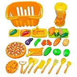 shpuuyy Set De Comida De Juguete,Juguetes Educativos Realistas De Imitación | Accesorios Alimenticios para Cocinitas | para Niños Y Niñas Juego Simbólico Supermercado Restaurante Regalo Navidad