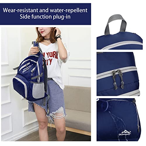 Lywencom Hiking Backpack,30l sporty lightweight folding waterproof ultralight backpack for outdoor camping picnic hiking (Navy Blue) - Image 4