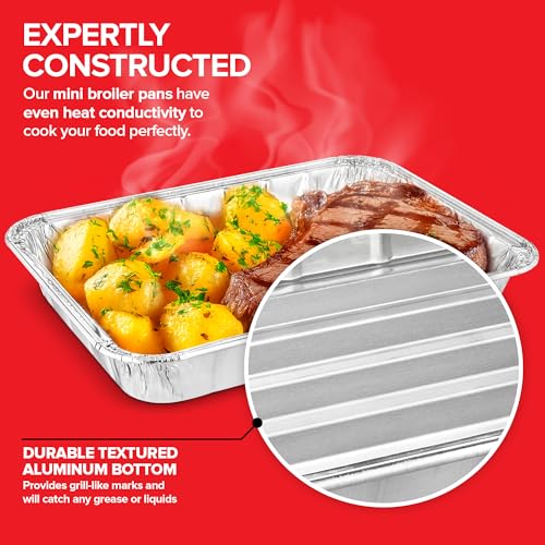 image for Stock Your Home 25 Pack- Mini Toaster-Oven Broiler Pans, Single Serve,