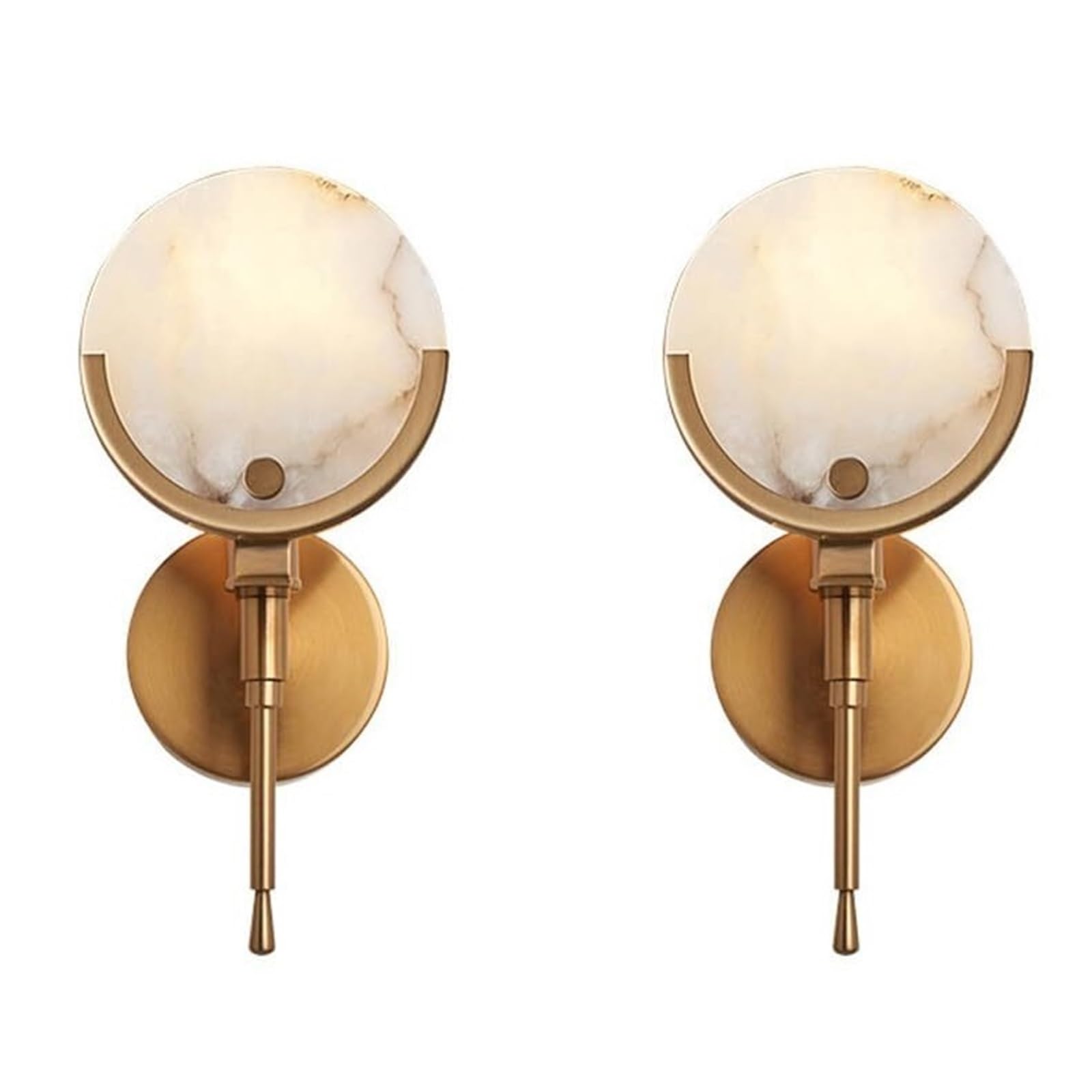 ITOSUI 2 Pack Nordic Style Marble Wall Sconce Wall Lamp Fixtures Spanish Natural Marble Indoor Wall Mount 3000K Warm Light 7W Wall Light Suitable for Bedside Background Wall Vanity(S)