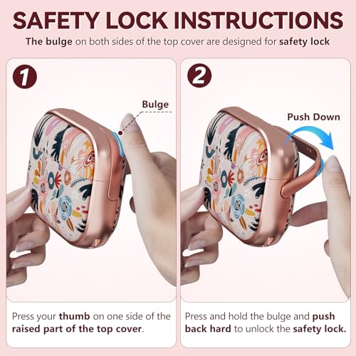 Capa com trava para Airpods Pro 2ª/1ª geração, capa rígida para iPod Pro 2 flores fofas para iPod Pr