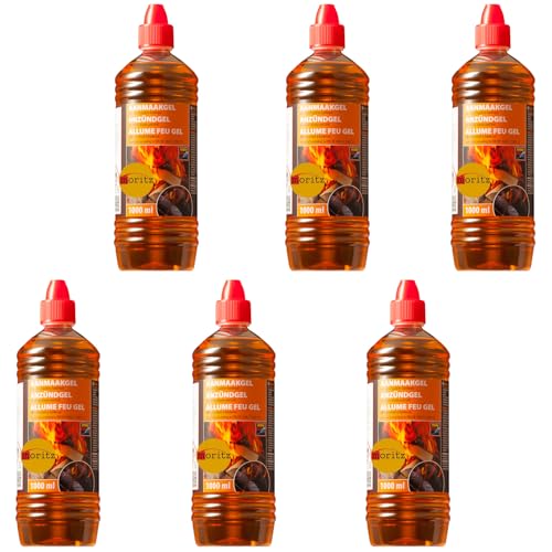 Moritz 6X 1000 ml Grill Anzünder Gel für alle Arten von Kohle - Kamine - Brennpaste in 1Liter Flasche Tischgrill flüssiges Anzündgel Feuergel für Grill und Kamin geruchlose Brennpaste Moritz 6X 1000 ml Grill Anzünder Gel für alle Arten von Kohle - Kamine - Brennpaste in 1Liter Flasche Tischgrill flüssiges Anzündgel Feuergel für Grill und Kamin geruchlose Brennpaste