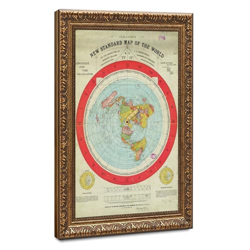 Carte du monde Gleason 1892 en toile suspendue pour habiller un mur de bureau avec élégance