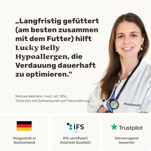 9-in-1 Probiotika für Deinen Hund - Lucky Belly Hypoallergen Allergie Fit ohne Huhn 120 Drops (350g) von mammaly-Bei Magenprobleme & Verdauungsprobleme für Magen-Darm,Verdauungssnacks bei Gras fressen