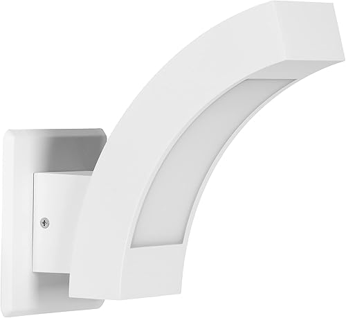 Inowel Lámpara moderna para porche al aire libre, aplique de pared blanco, LED exterior para casa, patio, garaje, IP54, impermeable, linterna de