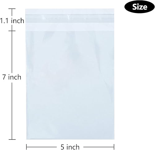 Miniatura 2 de Oueliche 180 bolsas transparentes para galletas de 5 x 7 pulgadas, bolsas de celofán autosellables, ideales para regalos o regalos de fiesta, bolsas