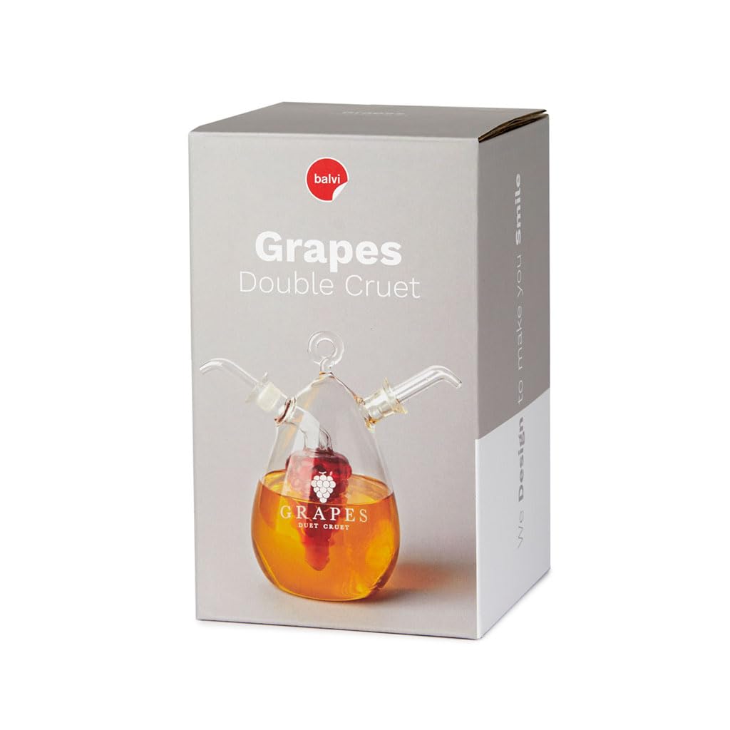 Balvi - oliera Doppia. Oliera per Olio e aceto Vintage con Due ampolle di 450 ml + 50 ml in Vetro. Si