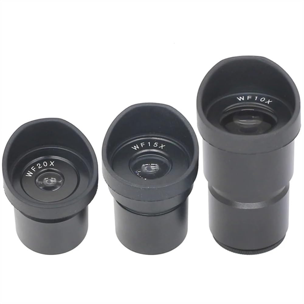 Ersatzteile für Labormikroskope Mikroskop-Okular - 1 Paar WF10X WF15X WF20X Okulare Weitfeldansicht Optische Linsenbefestigung 30 mm,5 for Stereomikroskop mit Gummi-Augenmuscheln