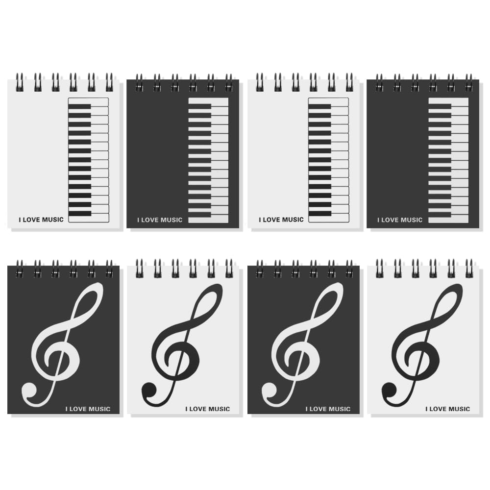 Lot de 8 petits carnets de notes à spirale A7 mini journal de poche école - 8