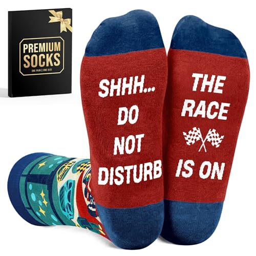 Racing Gifts For Men Formula 1 Gifts Racing Socks Nascar Dad Gifts for Father Day Sport Car Socks for Men Women Car Gift for Men Racing Car Socks for Guys Who Love Speed