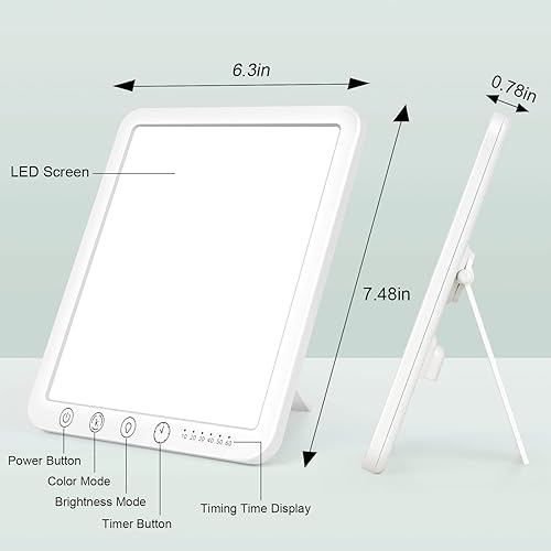 Miniatura 2 de Lámpara de terapia de luz, lámpara solar de 15000 Lx, 3 temperaturas de color, 5 niveles de brillo ajustable y función de temporizador, lámpara de