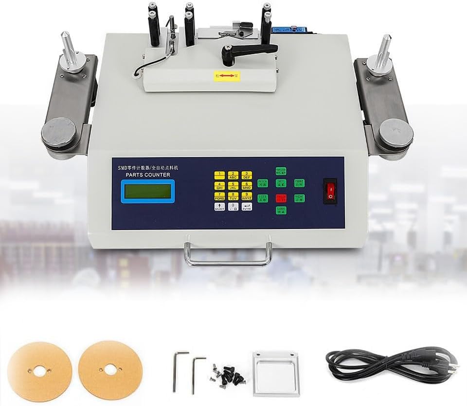 Automatic SMT SMD Parts Counter, 50W Electronic Component Reel Counting Machine with Adjustable Multi-Level Speed Regulation for Belt Type Components