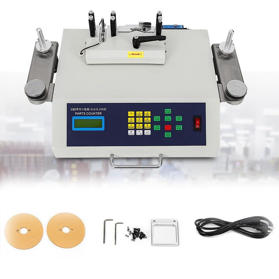 Automatic SMT SMD Parts Counter, 50W Electronic Component Reel Counting Machine with Adjustable Multi-Level Speed Regulation for Belt Type Components