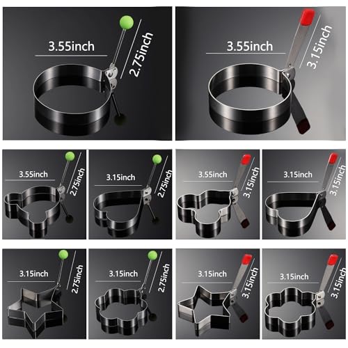 GZMAISULEE Egg Ring Molds for Cooking 5 Pack Griddle Egg Rings Stainless Steel Egg Cooking Rings Round Pancake Mold Set - Image 6