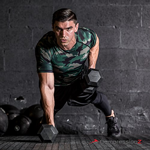 Compressionz Men's Short Sleeve Compression Shirt - Athletic Base Layer Camouflage #TOP4