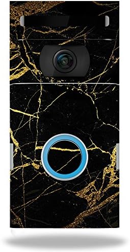 MightySkins Skin Compatible with Ring Doorbell 2 - Black Gold Marble | Protective, Durable, and Unique Vinyl Decal wrap Cover | Easy to Apply, Remove, and Change Styles | Made in The USA image 3