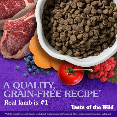 Taste of the Wild Sierra Mountain Grain-Free Canine Recipe with Roasted Lamb Dry Dog Food for All Life Stages, Made with Protein from Real Lamb and Guaranteed Nutrients and Probiotics 28lb