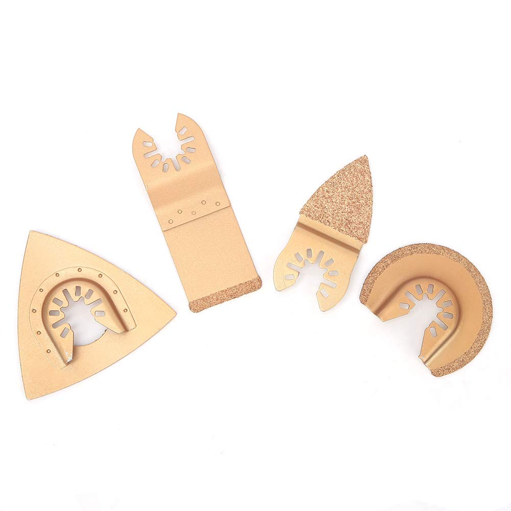Lot de 4 Lames de Scie en Carbure pour Outils d'Oscillation Multifonction - Compatible avec Systèmes Multifonctions Populaires - Accessoire de Coupe Précise pour Travaux de Bricolage et Industrie