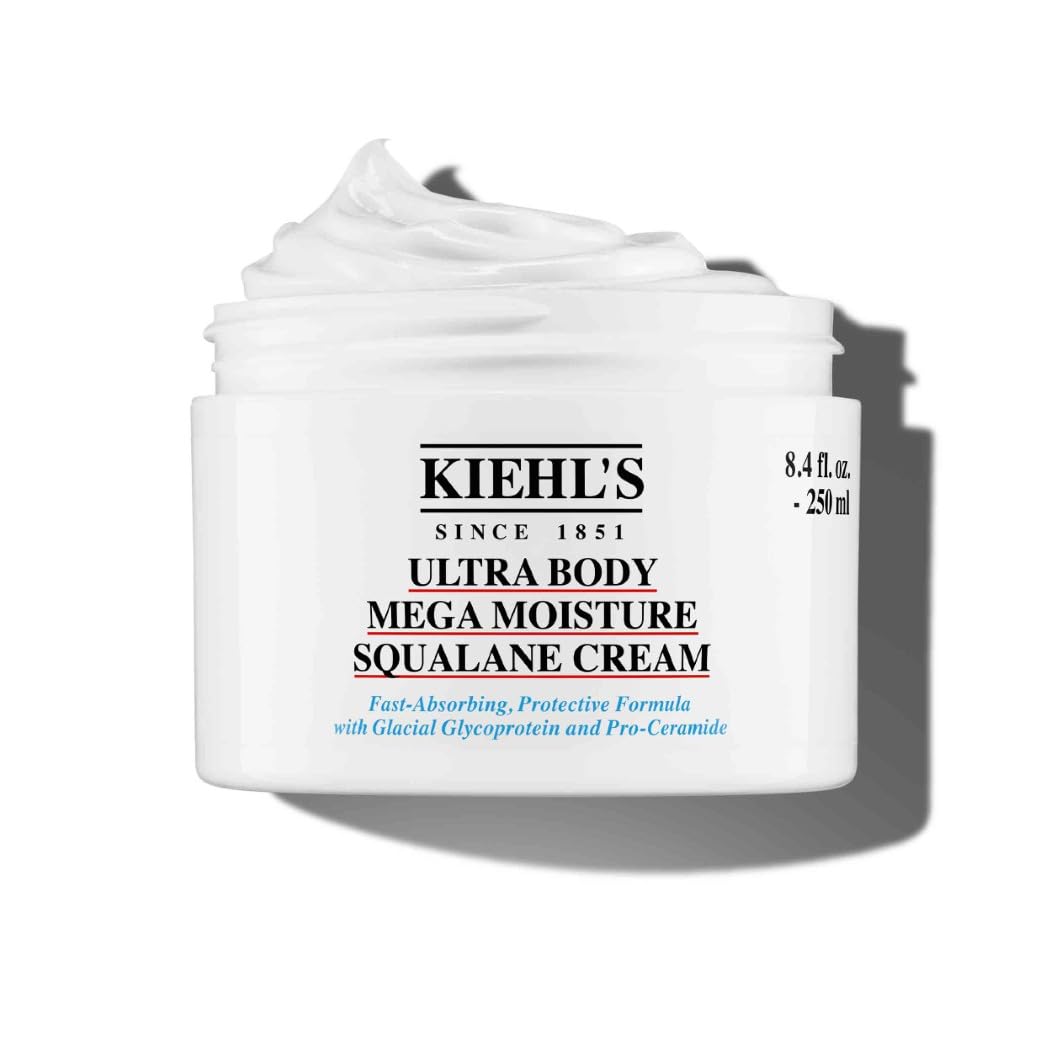 Ultra Body Mega Moisture Squalane Cream, Moisturising Body Lotion, Made with Glacial Glycoprotein, 250ml