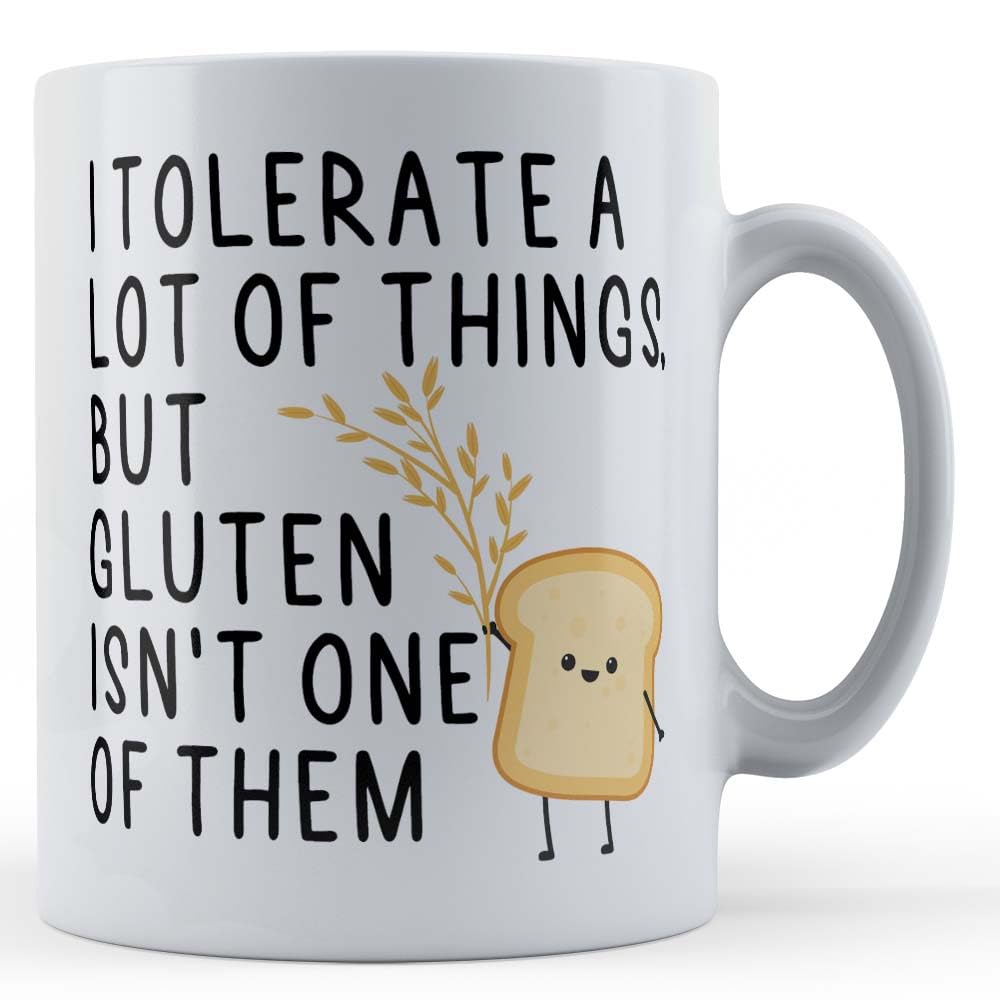 Father Fox - Tolerate Things, Gluten Isn't One - Gluten Free, Intolerant Coeliac, Funny Gift Mug, Ceramic, 11fl.oz.