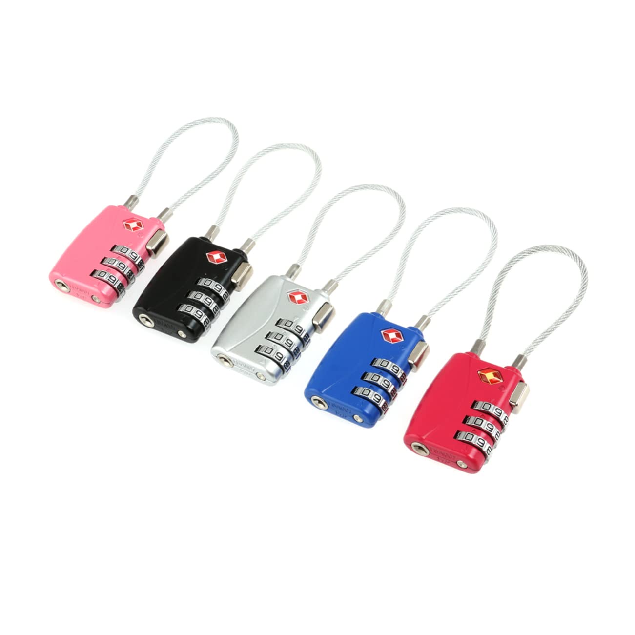 SHINEOFI 6 Stck Teiliges Tsa Zugelassenes Kabel Gepäckschloss Stelliges Zahlenschloss Robuster Kleines Vorhängeschloss für Koffer Rucksack Reisetasche Schwarz Blau