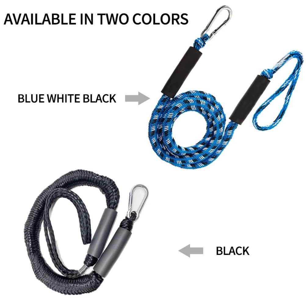 Festmacherleine Boot Bootsanlegestellen, Anlegeseile for Kajaks, Wasserfahrzeuge, SeaDoo, Jetski, Ponton, Kanu, Motorboote, Festmacherzubehör(2pcs Blue Black)