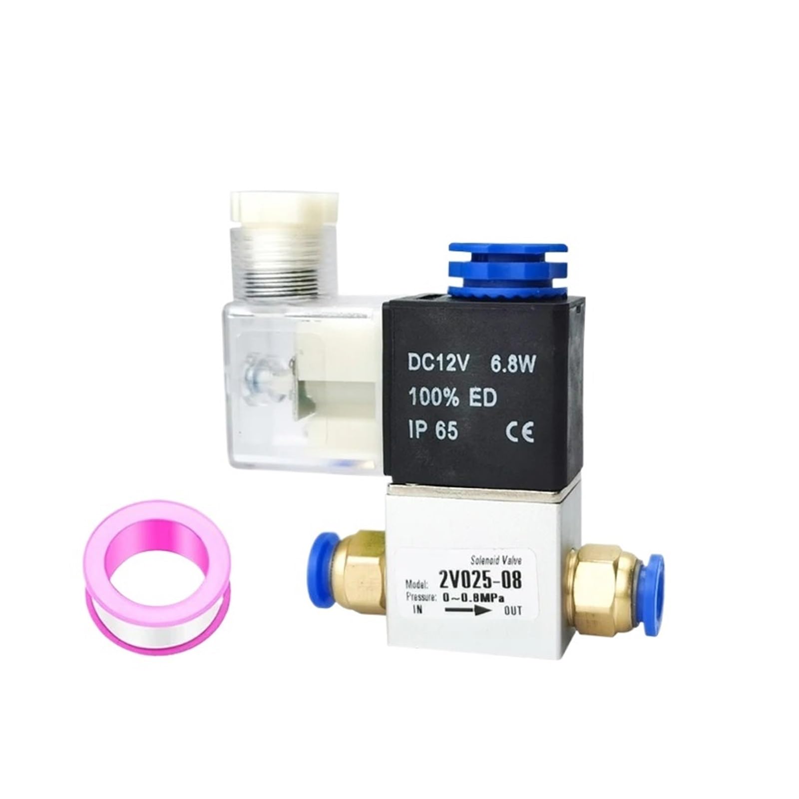 Électrovanne d'air 2V025-08 DC24V 1/4 pouce pour commande pneumatique