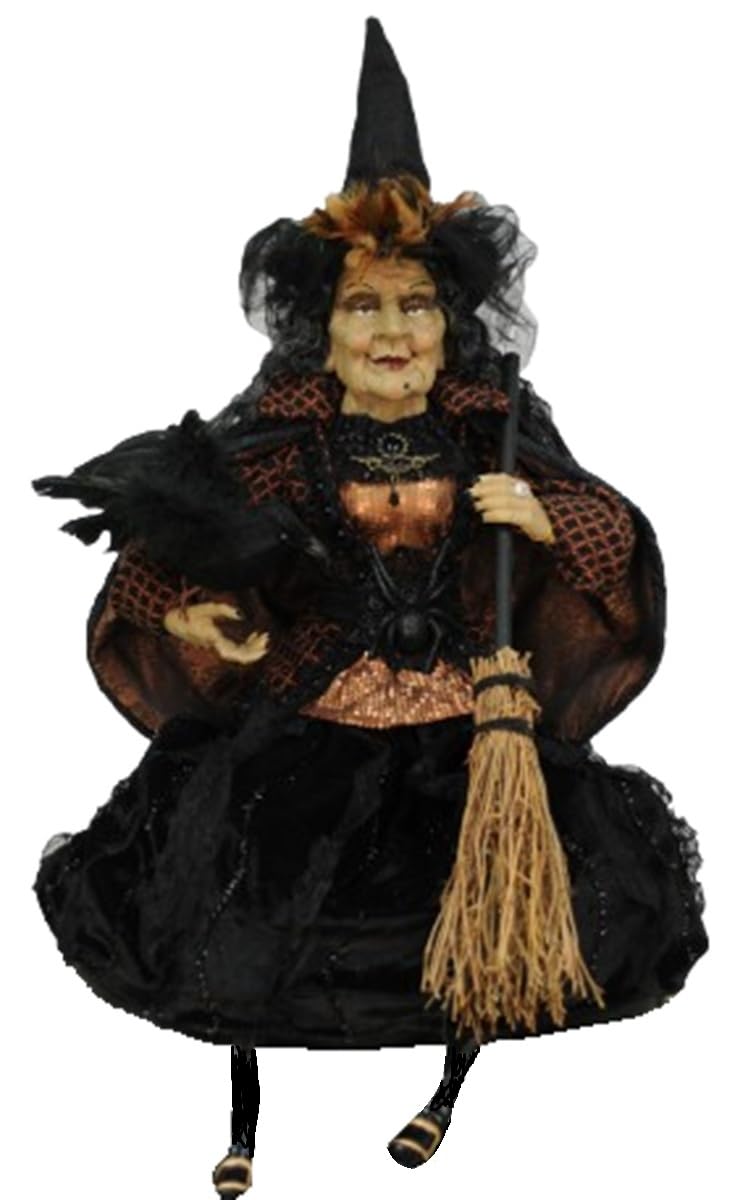 Karen Didion Originals "Medea" Witch Figurine, 26 Inches - Handmade Halloween Holiday Home Decorations and Collectibles