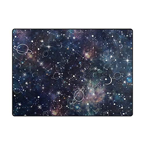 Alaza Galaxy Starry Night Sky Constellation Area Soft Non Slip Floor Mat Washable Carpet For Bedroom Living Room One Piece 5X7 Feet #TOP8