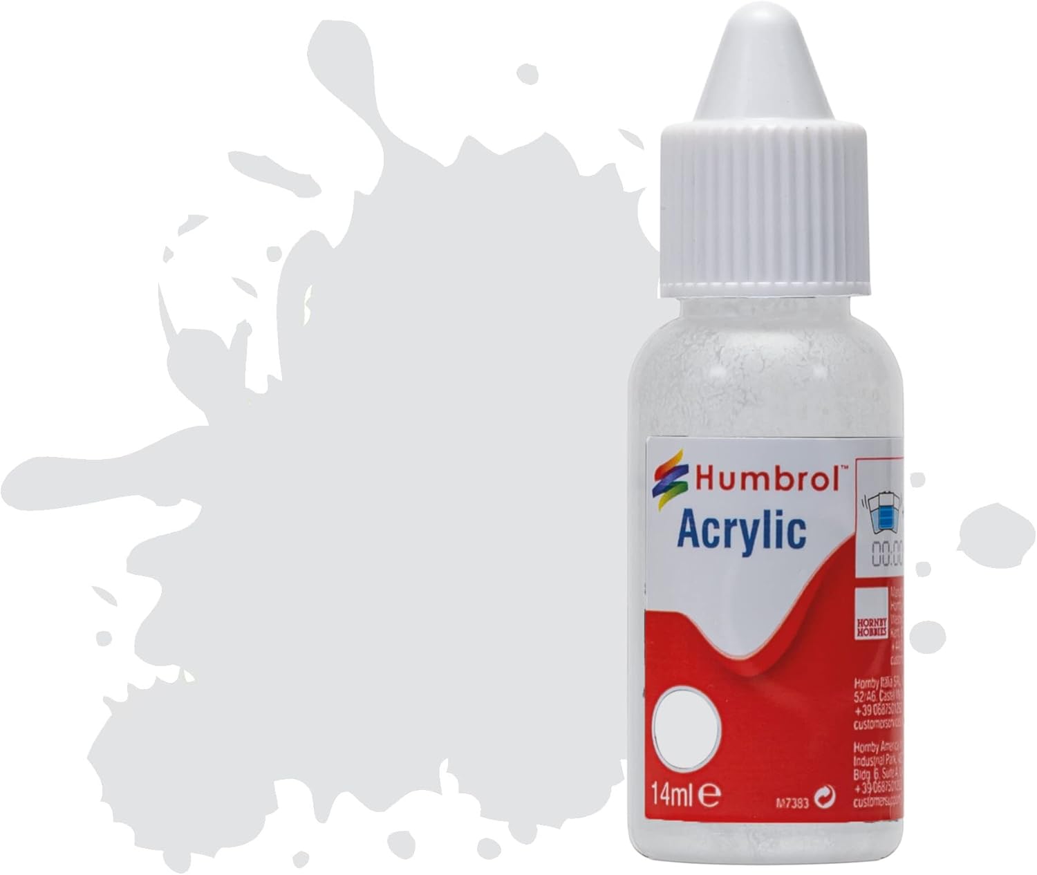 Humbrol No.196 Light Grey Satin Acrylic Paint 14ml DB0196