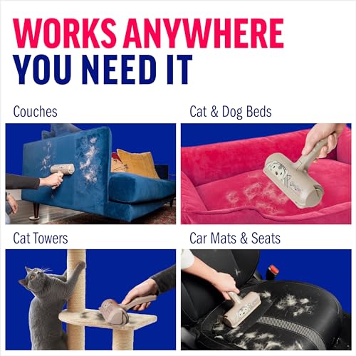 ChomChom Roller Pet Hair Remover – Original Size Reusable Lint Roller for Cat &amp; Dog Hair on Furniture, Couch, Carpet, Car, Rugs &amp; Bedding – Portable, Eco-Friendly (Dog)