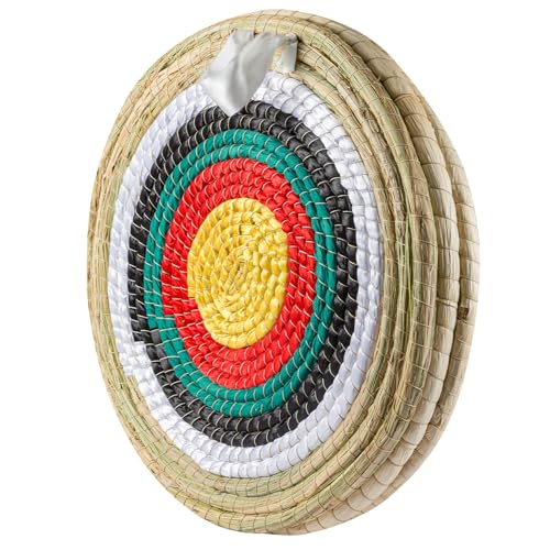 JF HOME BLISS Archery Target Hand-Made Straw Round Target Shooting Bow for Recurve Bow Compound Bow or Longbow 20 inches Diameter (Green, 3 Layers)