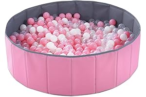 PlayMaty Ball Pits Kids Folding Portable Baby Toddler Play Pool Double Layer Oxford Cloth Pink