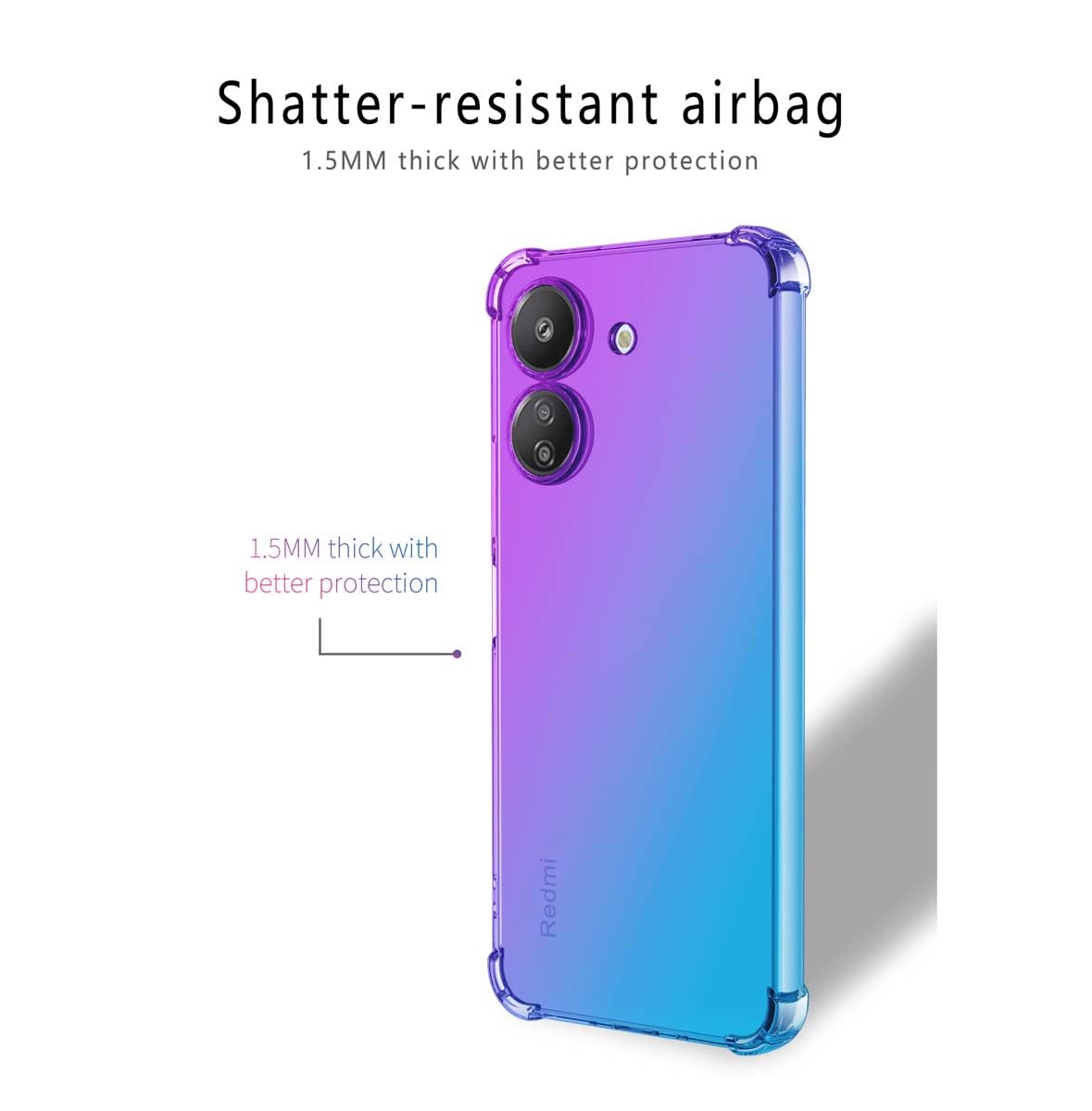 GOKEN Cover Per Xiaomi Redmi 13C / Poco C65 - Custodia Resistente Agli Urti Con Retro In Vetro Temperato Sfumato E Bordo TPU Morbido