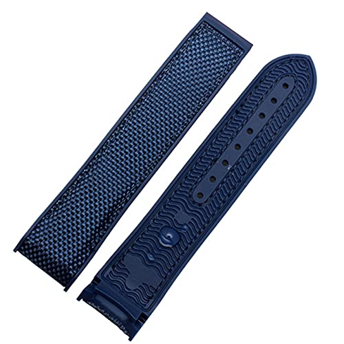 Bracelet montre caoutchouc Omega 20mm agate anti-transpiration avec fermoir
