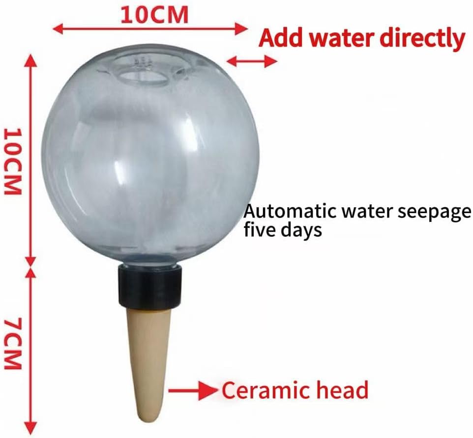 Komorebi Large Plant Watering Ball 17.6 oz- Top-Fill-Self Water Planter Indoor/Outdoor Plastic Slow-Release Water Ball Terracotta for Plants (4, Transparent)
