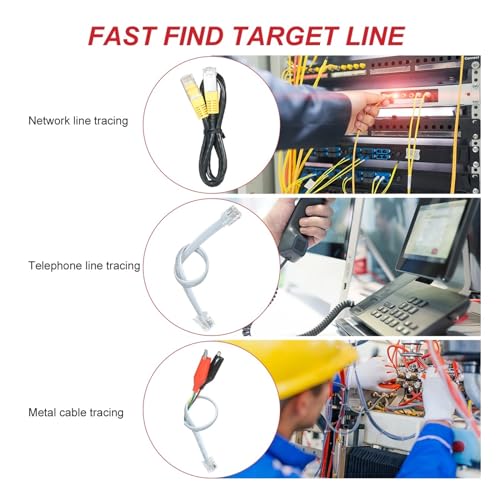 Rastreador de cables RJ45 y RJ11 portátil con localizador de líneas para red y teléfono 6