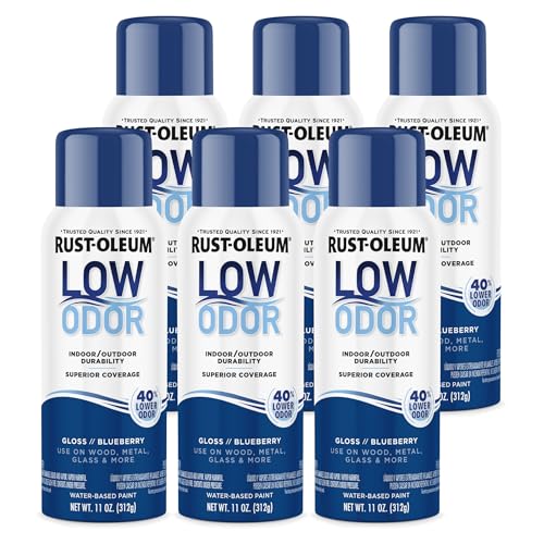 Image of Rust-Oleum Low Odor Premium Spray Paint, 11 oz, Gloss Blueberry, 6 Pack