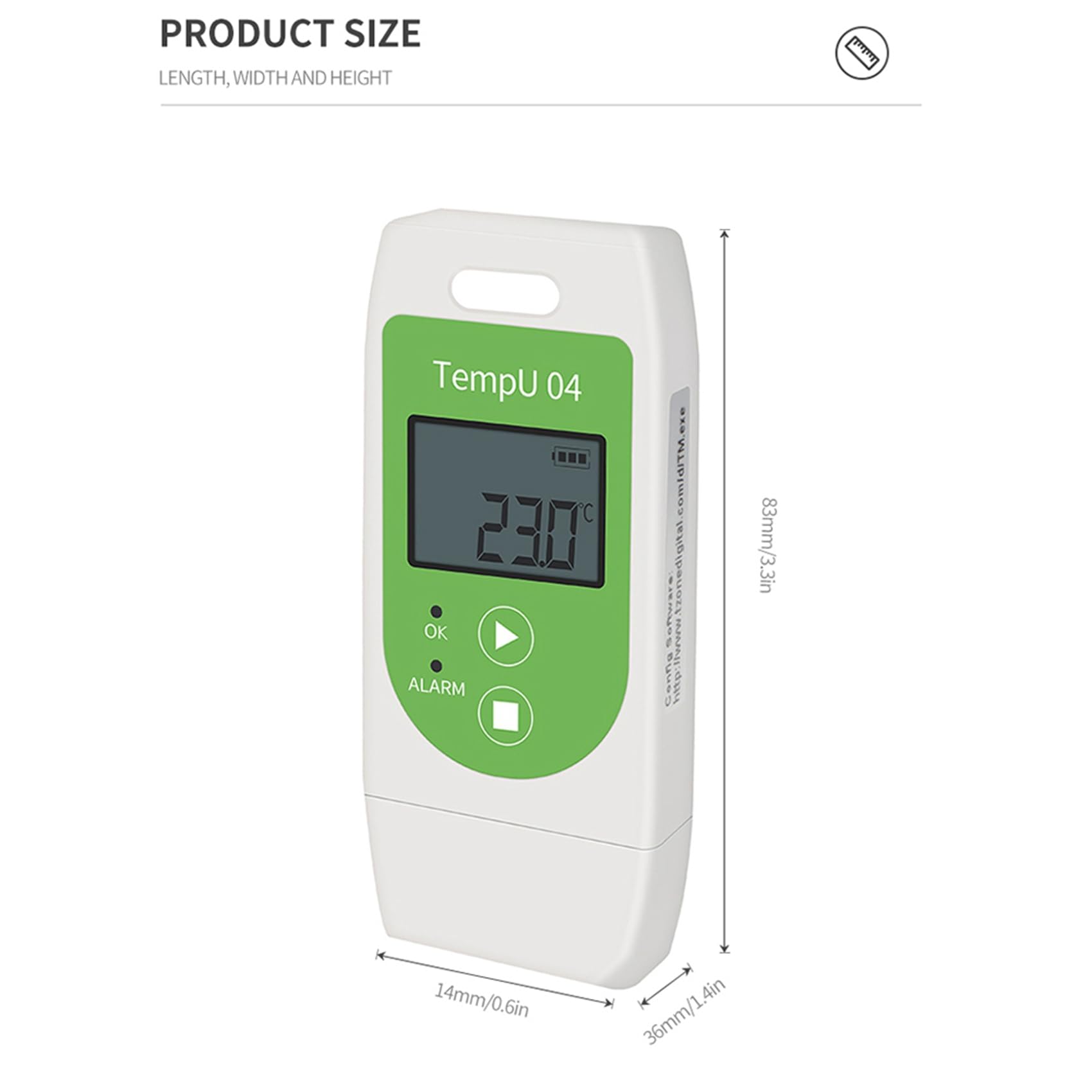 2X Registrador de Datos de Temperatura USB TempU04 con Capacidad de 32000 Puntos Registrador de Datos de Temperatura Reutilizable 30% de Descuento