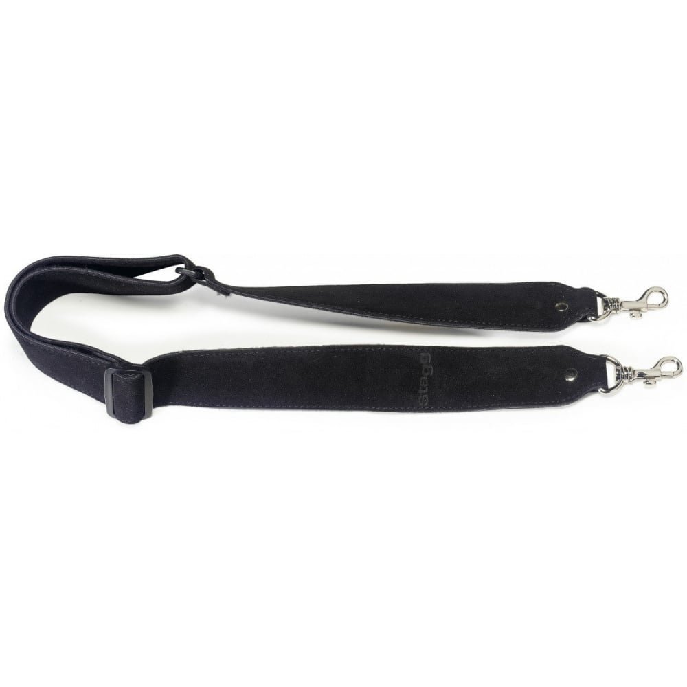 Stagg 22438 de la correa del ante del banjo (ajustable, gancho 2x, ancho: 5 cm) negro
