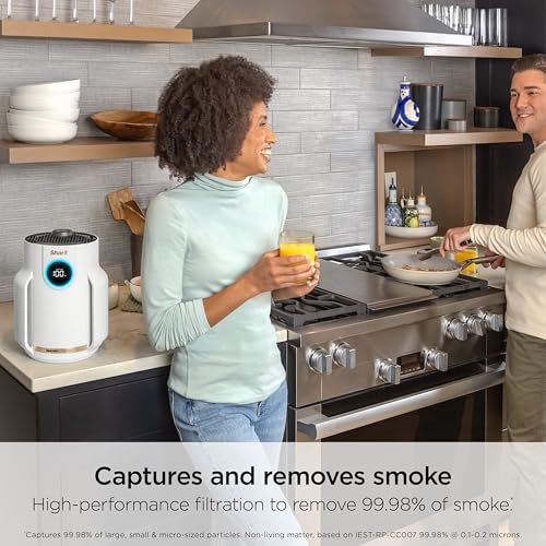 Image of Shark Air Purifier for Home, NeverChange Compact Pro, for Bedroom, Nursery, Home Office, Dorm, HEPA-Exceeding Filter, Captures Pollutants, Pet Dander, Dust, Odor, Smoke, and More, HP072WH, White